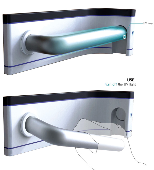 自动除菌门把手|产品设计|外观设计插图3成都工业设计_成都外观设计_成都结构设计_智能硬件工业设计_锦客设计-工业设计公司